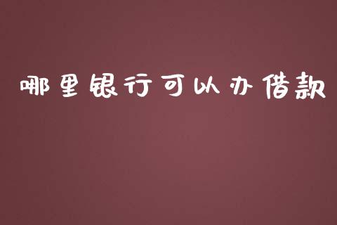 哪里银行可以办借款_https://cj006.lansai.wang_期货开户_第1张