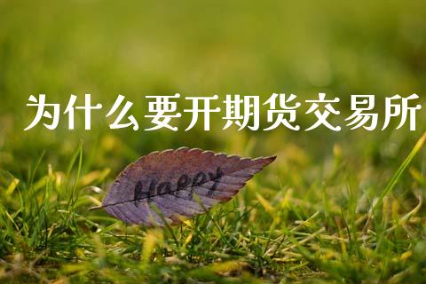 为什么要开期货交易所_https://cj006.lansai.wang_金融监管_第1张