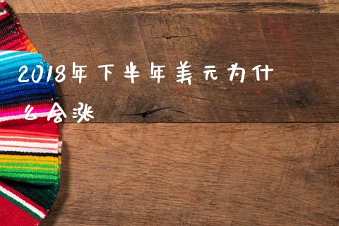 2018年下半年美元为什么会涨_https://cj006.lansai.wang_金融监管_第1张