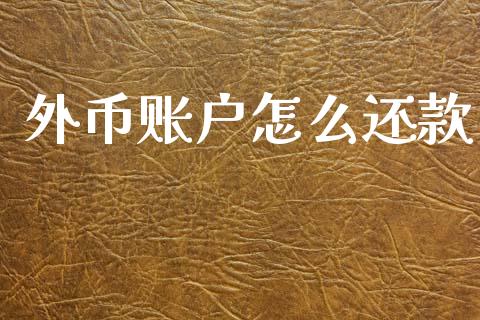 外币账户怎么还款_https://cj006.lansai.wang_全球市场_第1张