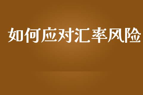 如何应对汇率风险_https://cj006.lansai.wang_财经新闻_第1张