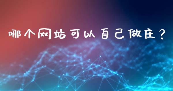 哪个网站可以自己做庄？_https://cj006.lansai.wang_债券资讯_第1张