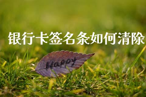 银行卡签名条如何清除_https://cj006.lansai.wang_外汇交易_第1张