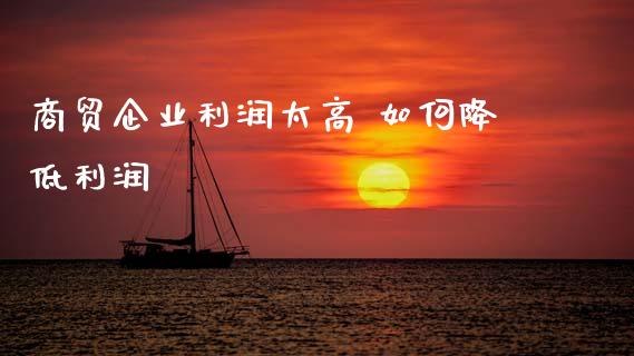 商贸企业利润太高 如何降低利润_https://cj006.lansai.wang_外汇交易_第1张