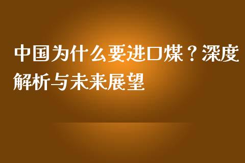 中国为什么要进口煤？深度解析与未来展望_https://cj006.lansai.wang_财经新闻_第1张