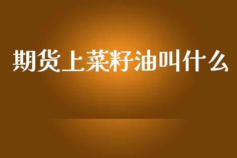 期货上菜籽油叫什么_https://cj006.lansai.wang_财经新闻_第1张