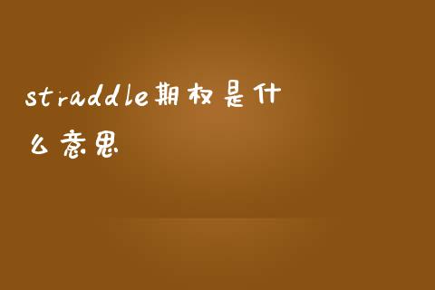 straddle期权是什么意思_https://cj006.lansai.wang_期货开户_第1张
