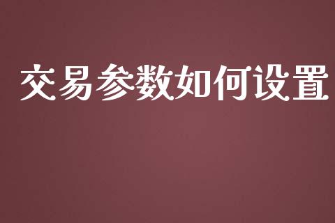 交易参数如何设置_https://cj006.lansai.wang_财经新闻_第1张