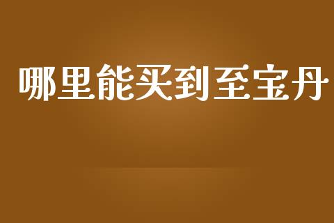 哪里能买到至宝丹_https://cj006.lansai.wang_全球市场_第1张