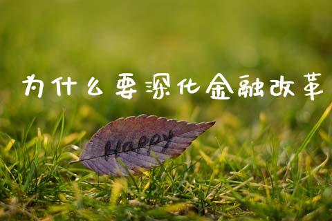 为什么要深化金融改革_https://cj006.lansai.wang_财经新闻_第1张