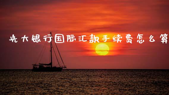 光大银行国际汇款手续费怎么算_https://cj006.lansai.wang_全球市场_第1张