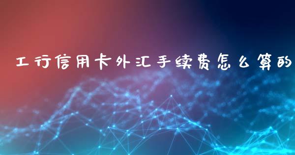 工行信用卡外汇手续费怎么算的_https://cj006.lansai.wang_外汇交易_第1张
