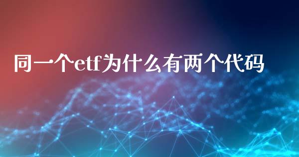 同一个etf为什么有两个代码_https://cj006.lansai.wang_外汇交易_第1张