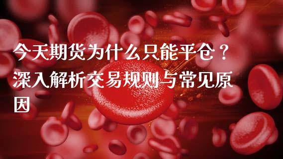 今天期货为什么只能平仓？深入解析交易规则与常见原因_https://cj006.lansai.wang_外汇交易_第1张