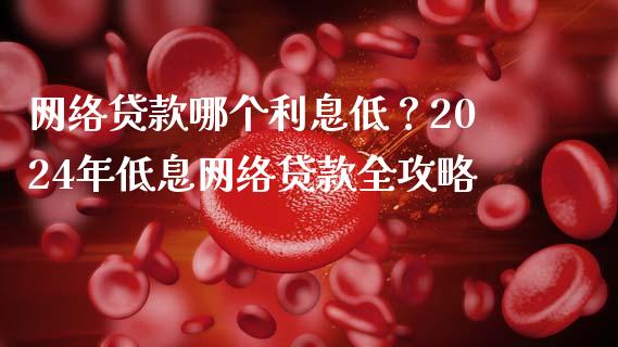 网络贷款哪个利息低？2024年低息网络贷款全攻略_https://cj006.lansai.wang_金融监管_第1张