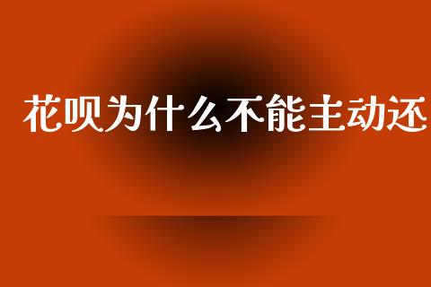 花呗为什么不能主动还_https://cj006.lansai.wang_金融监管_第1张