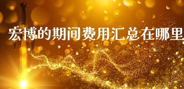 宏博的期间费用汇总在哪里_https://cj006.lansai.wang_外汇交易_第1张