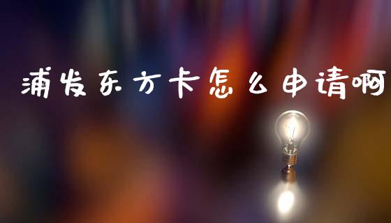 浦发东方卡怎么申请啊_https://cj006.lansai.wang_债券资讯_第1张