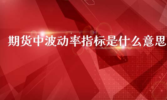 期货中波动率指标是什么意思_https://cj006.lansai.wang_期货开户_第1张