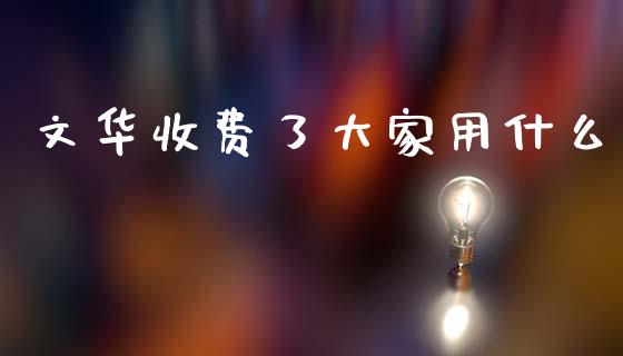 文华收费了大家用什么_https://cj006.lansai.wang_财经新闻_第1张