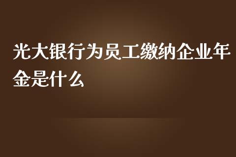 光大银行为员工缴纳企业年金是什么_全球市场_第1张_期货开户_金融监管_外汇交易_债券资讯_全球市场_财经新闻 光大银行为员工缴纳企业年金是什么_https://cj006.lansai.wang_全球市场_第1张