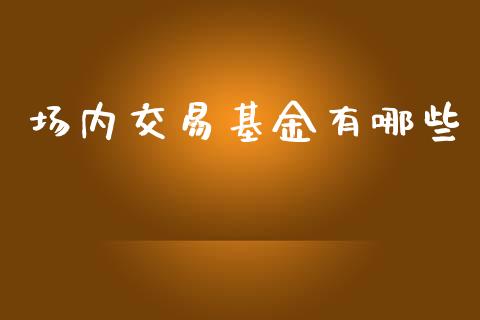 场内交易基金有哪些_https://cj006.lansai.wang_财经新闻_第1张
