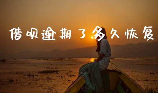 借呗逾期了多久恢复_https://cj006.lansai.wang_期货开户_第1张