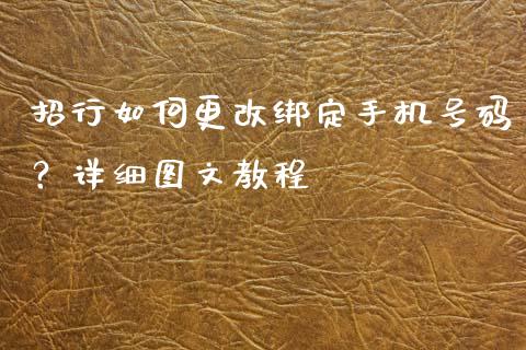 招行如何更改绑定手机号码？详细图文教程_https://cj006.lansai.wang_财经新闻_第1张