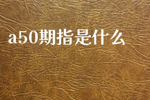 a50期指是什么_https://cj006.lansai.wang_债券资讯_第1张