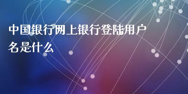 中国银行网上银行登陆用户名是什么_https://cj006.lansai.wang_债券资讯_第1张