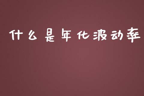 什么是年化波动率_https://cj006.lansai.wang_财经新闻_第1张