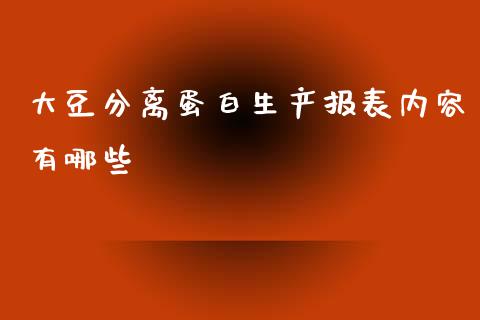 大豆分离蛋白生产报表内容有哪些_https://cj006.lansai.wang_金融监管_第1张