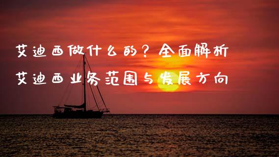 艾迪西做什么的？全面解析艾迪西业务范围与发展方向_https://cj006.lansai.wang_财经新闻_第1张