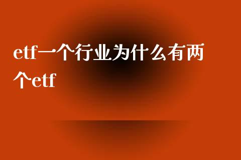 etf一个行业为什么有两个etf_https://cj006.lansai.wang_金融监管_第1张