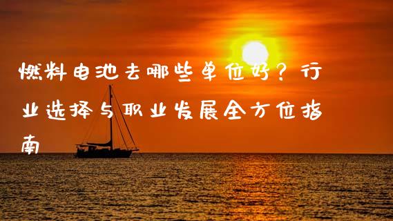 燃料电池去哪些单位好？行业选择与职业发展全方位指南_https://cj006.lansai.wang_外汇交易_第1张