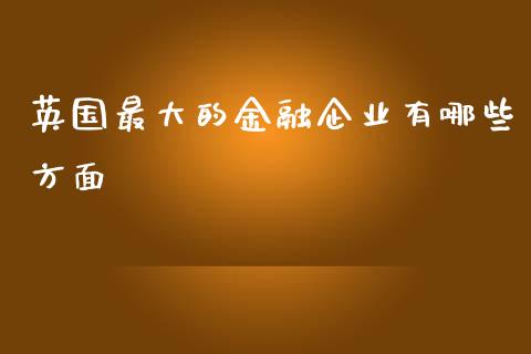 英国最大的金融企业有哪些方面_https://cj006.lansai.wang_外汇交易_第1张