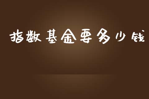 指数基金要多少钱_https://cj006.lansai.wang_全球市场_第1张