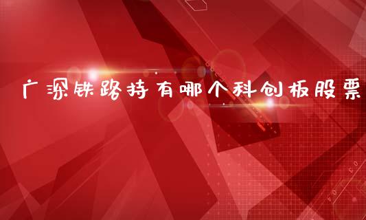 广深铁路持有哪个科创板股票_https://cj006.lansai.wang_期货开户_第1张