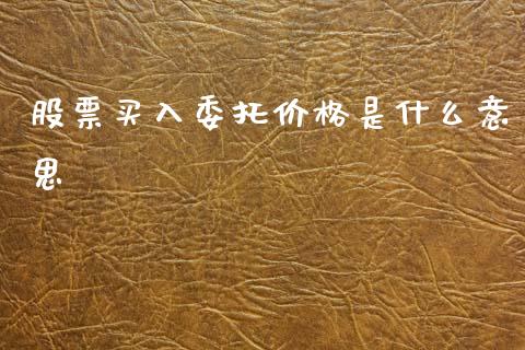 股票买入委托价格是什么意思_https://cj006.lansai.wang_外汇交易_第1张