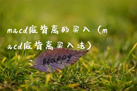macd底背离的买入（macd底背离买入法）_https://cj006.lansai.wang_金融监管_第1张