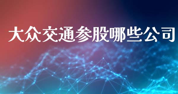 大众交通参股哪些公司_https://cj006.lansai.wang_金融监管_第1张