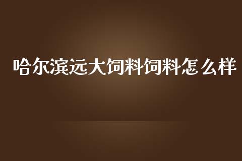 哈尔滨远大饲料饲料怎么样_https://cj006.lansai.wang_债券资讯_第1张