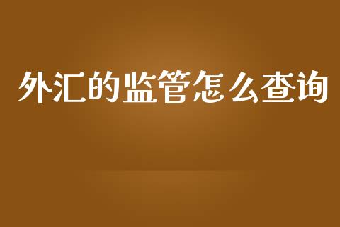 外汇的监管怎么查询_https://cj006.lansai.wang_债券资讯_第1张
