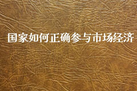 国家如何正确参与市场经济_https://cj006.lansai.wang_金融监管_第1张
