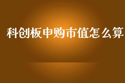 科创板申购市值怎么算_https://cj006.lansai.wang_财经新闻_第1张