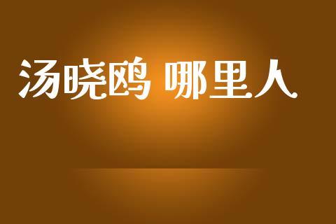 汤晓鸥 哪里人_https://cj006.lansai.wang_全球市场_第1张