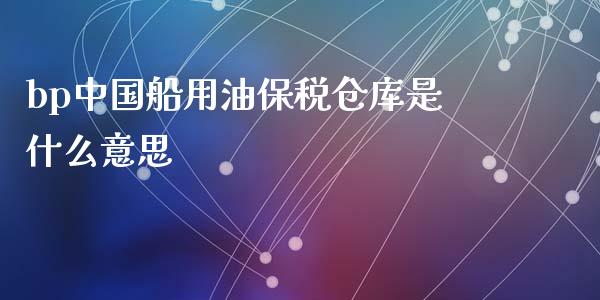 bp中国船用油保税仓库是什么意思_https://cj006.lansai.wang_期货开户_第1张