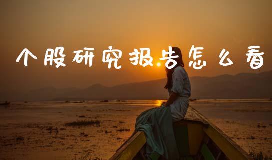 个股研究报告怎么看_https://cj006.lansai.wang_外汇交易_第1张