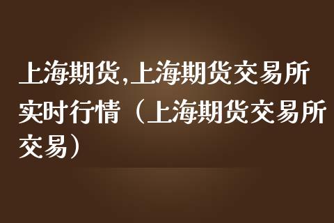 上海期货,上海期货交易所实时行情（上海期货交易所交易）_https://cj006.lansai.wang_期货开户_第1张