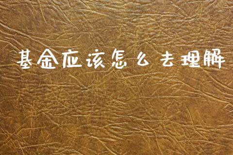 基金应该怎么去理解_https://cj006.lansai.wang_金融监管_第1张